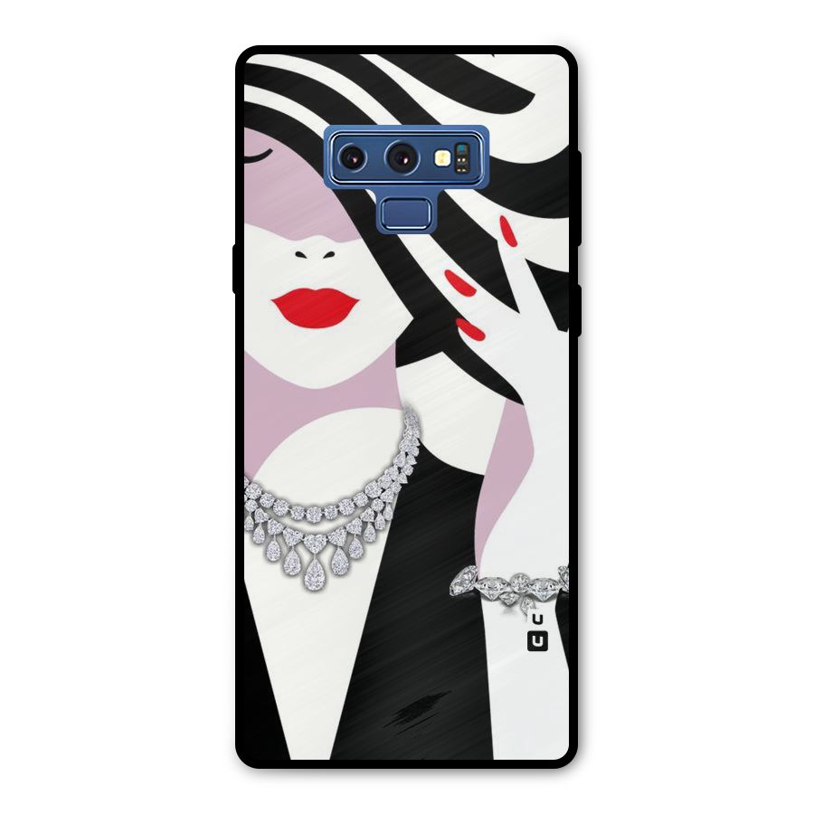 Women Beauty Metal Back Case for Galaxy Note 9