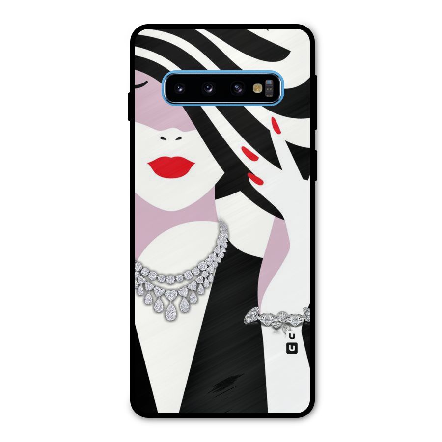Women Beauty Metal Back Case for Galaxy S10