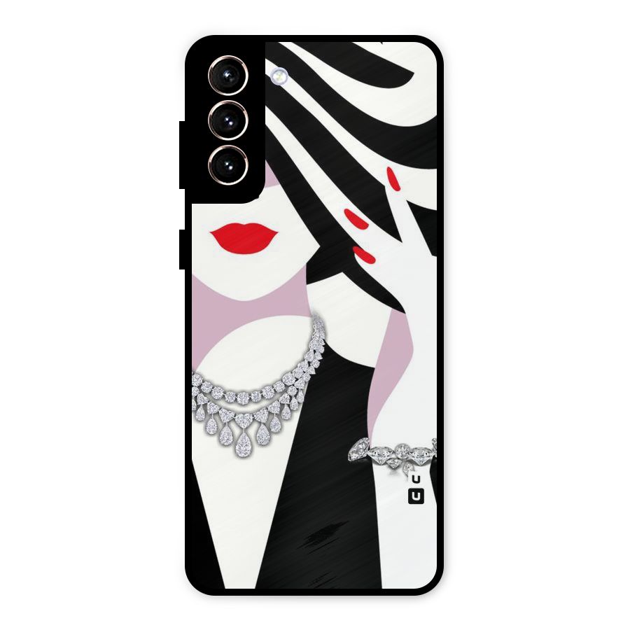 Women Beauty Metal Back Case for Galaxy S21 Plus