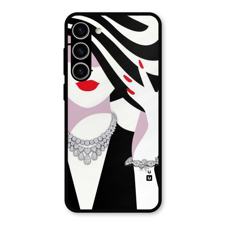 Women Beauty Metal Back Case for Galaxy S23 Plus