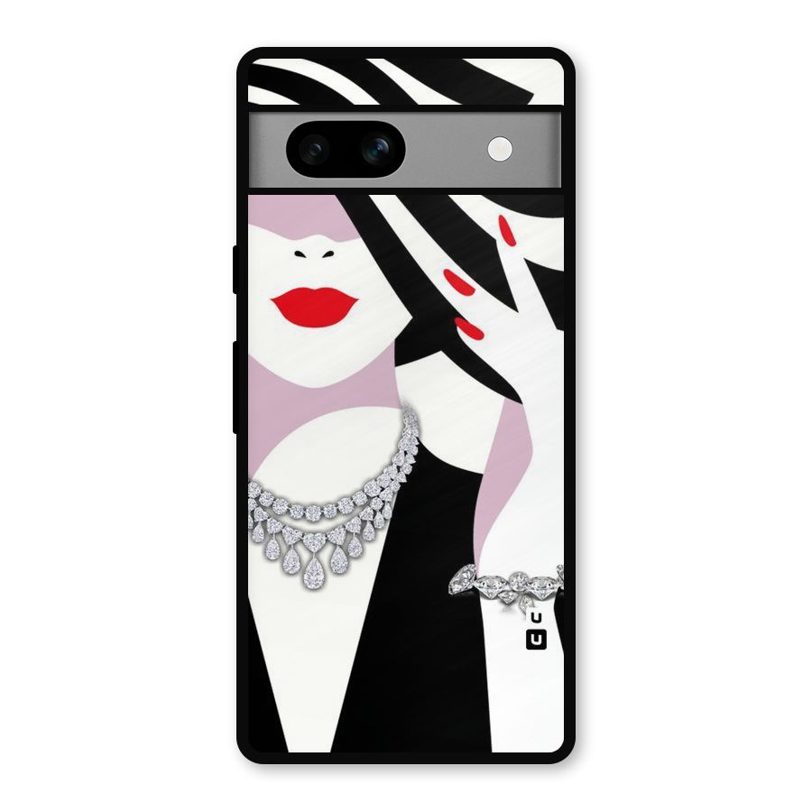Women Beauty Metal Back Case for Google Pixel 7a