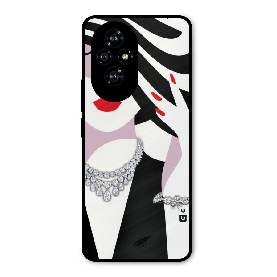 Women Beauty Metal Back Case for Honor 200