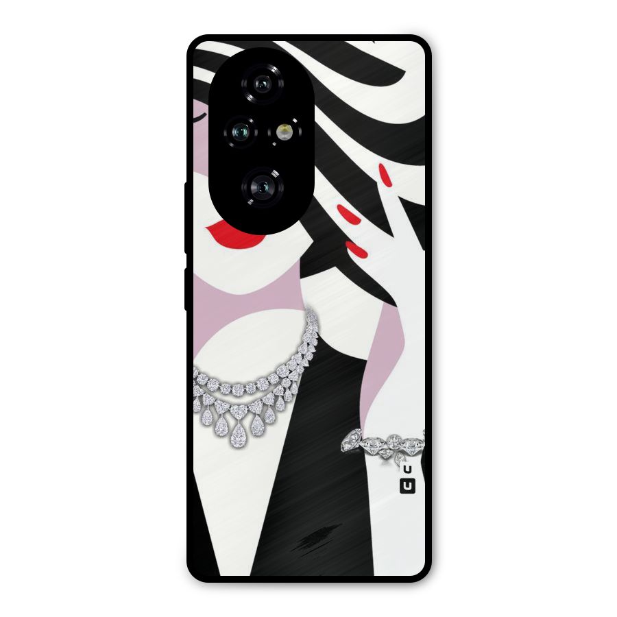 Women Beauty Metal Back Case for Honor 200 Pro