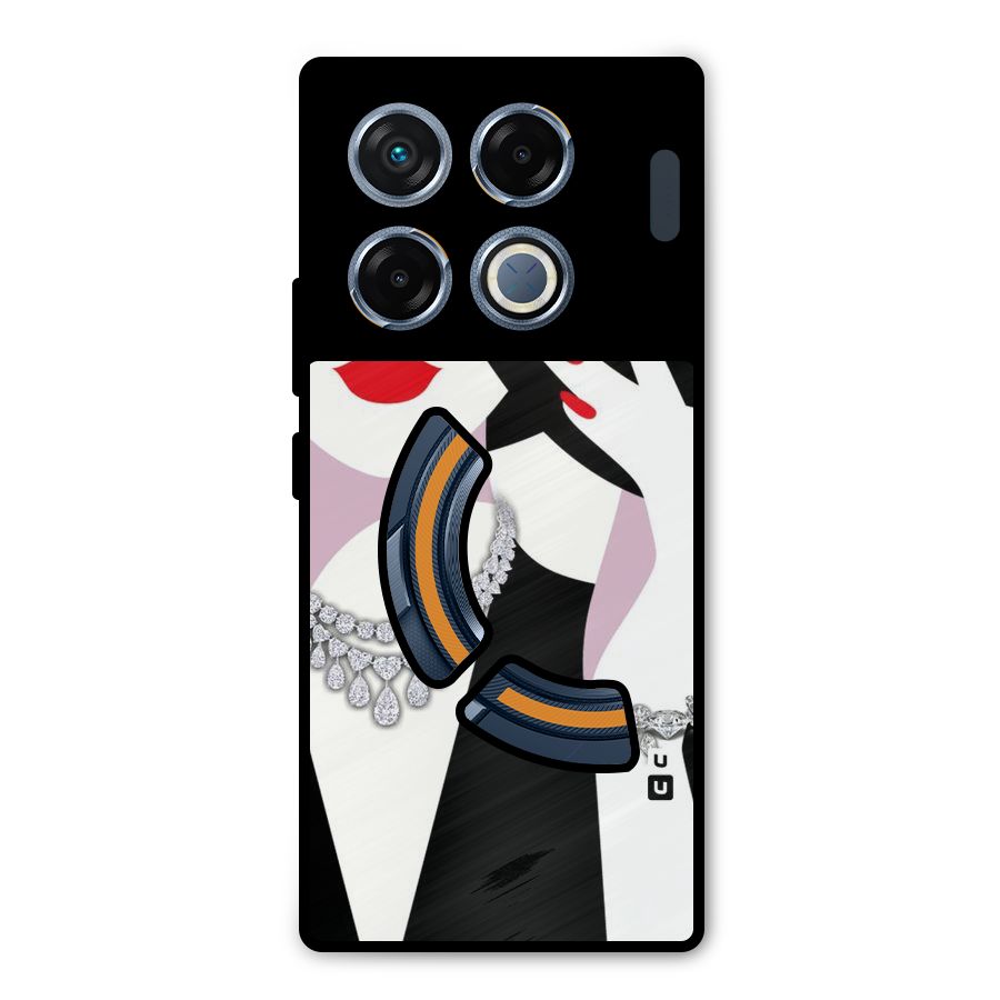 Women Beauty Metal Back Case for Infinix GT 20 Pro