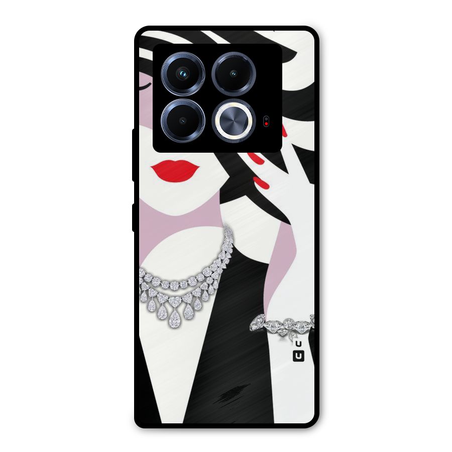 Women Beauty Metal Back Case for Infinix Note 40 5G