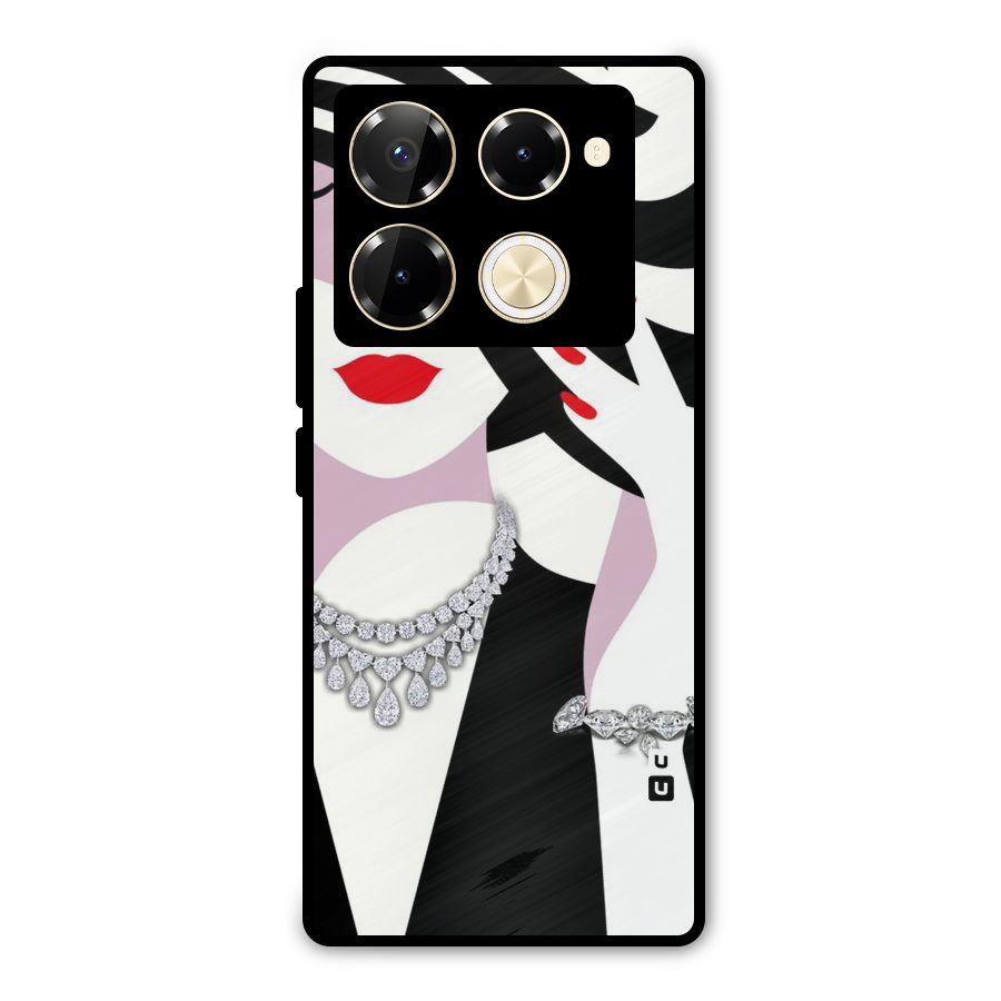 Women Beauty Metal Back Case for Infinix Note 40 Pro