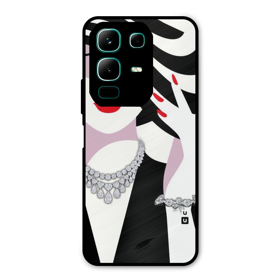 Women Beauty Metal Back Case for Infinix Note 50x