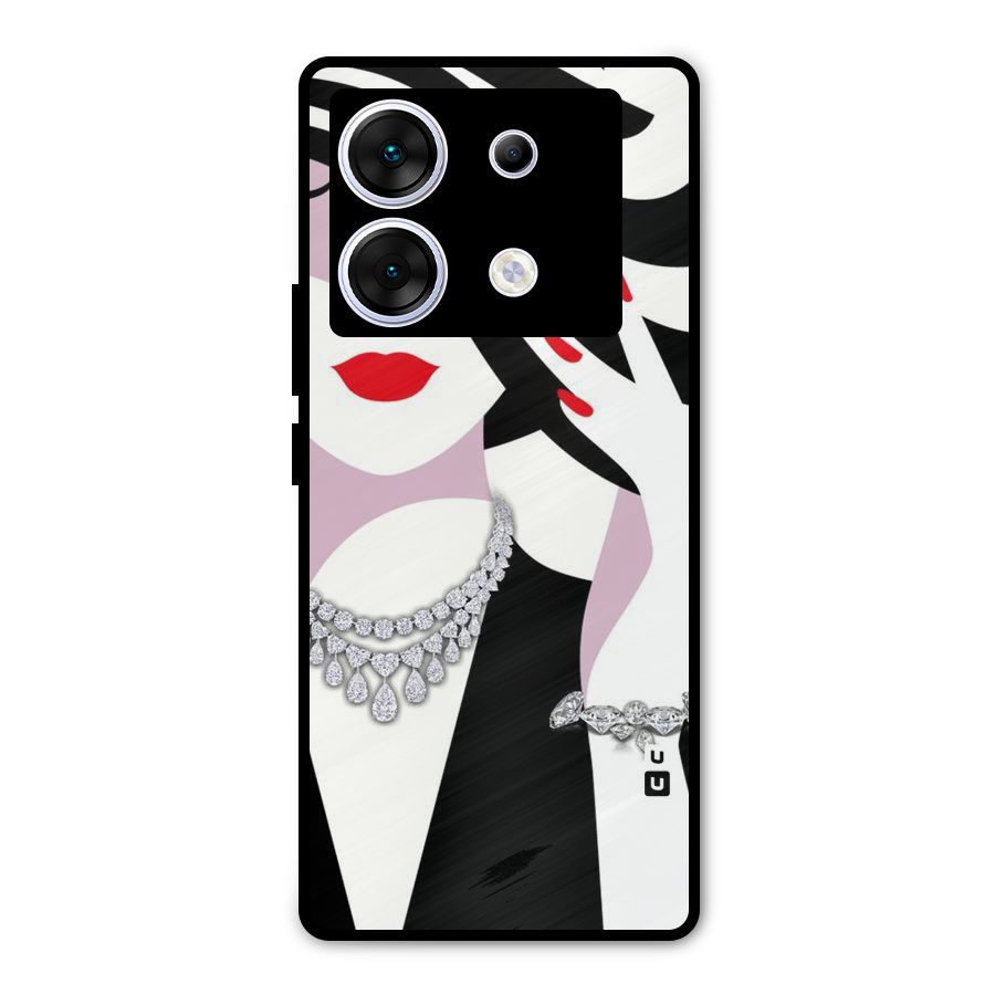 Women Beauty Metal Back Case for Infinix Zero 30 5G