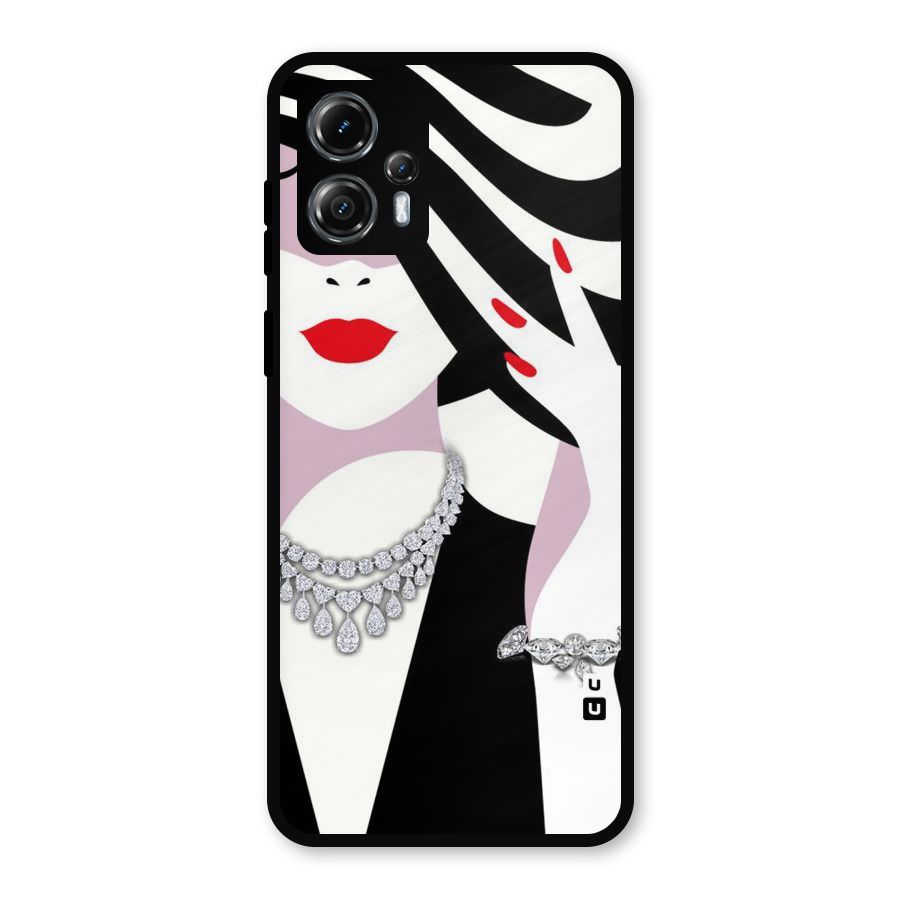 Women Beauty Metal Back Case for Moto G13