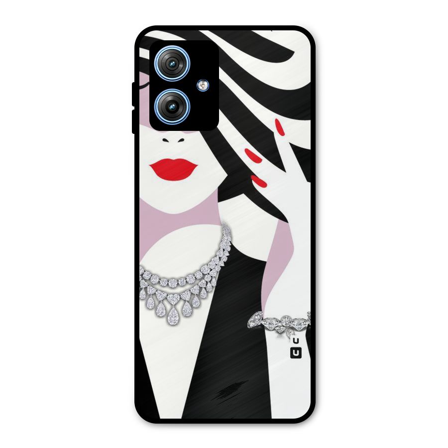 Women Beauty Metal Back Case for Moto G54