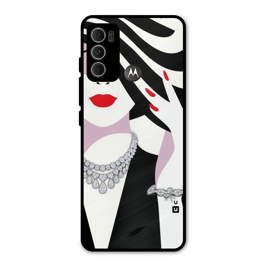Women Beauty Metal Back Case for Moto G60