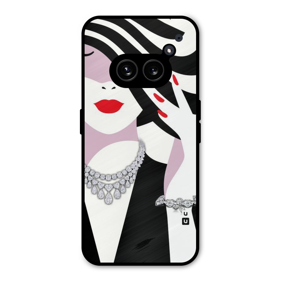 Women Beauty Metal Back Case for Nothing Phone 2a Plus