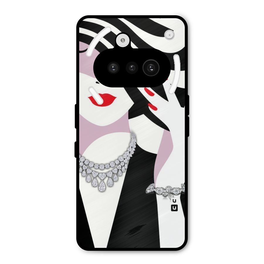 Women Beauty Metal Back Case for Nothing Phone 3a