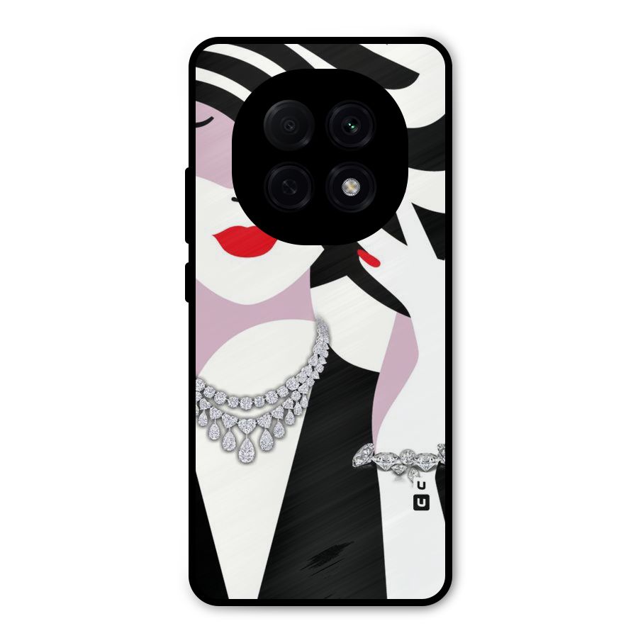Women Beauty Metal Back Case for Oppo F29 Pro