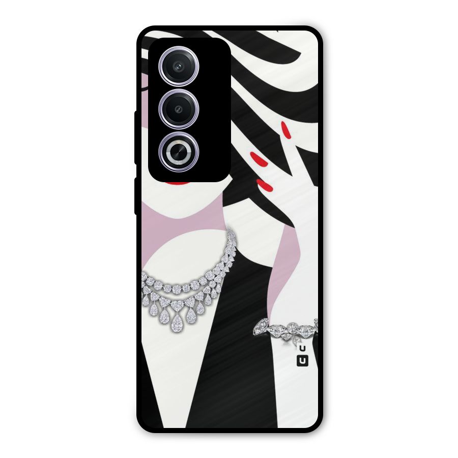 Women Beauty Metal Back Case for Oppo K12x
