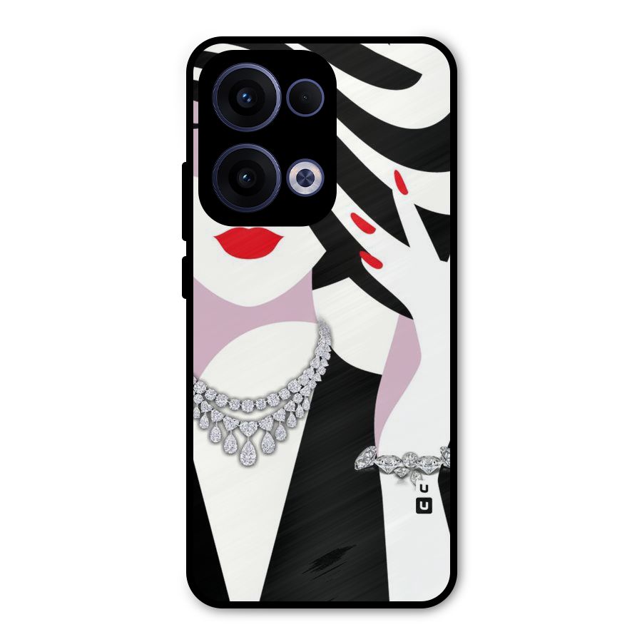Women Beauty Metal Back Case for Oppo Reno13