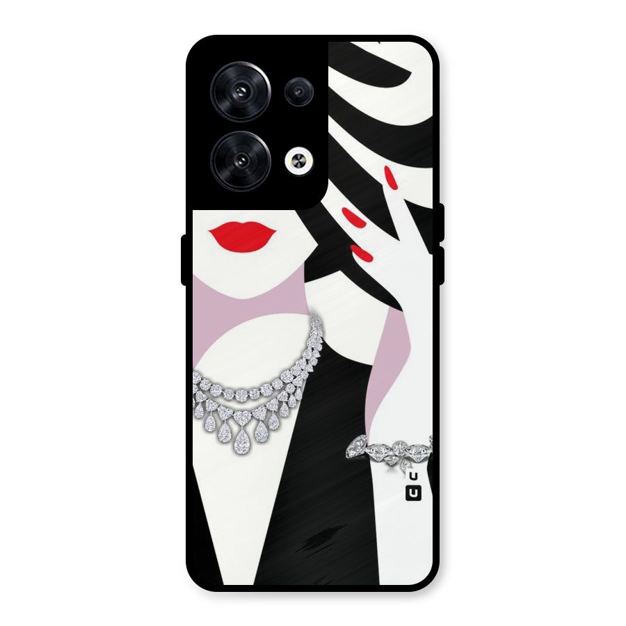 Women Beauty Metal Back Case for Oppo Reno8 5G