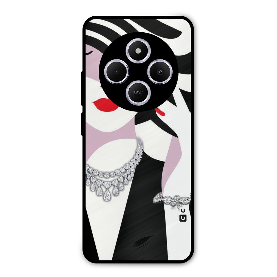 Women Beauty Metal Back Case for Poco M7