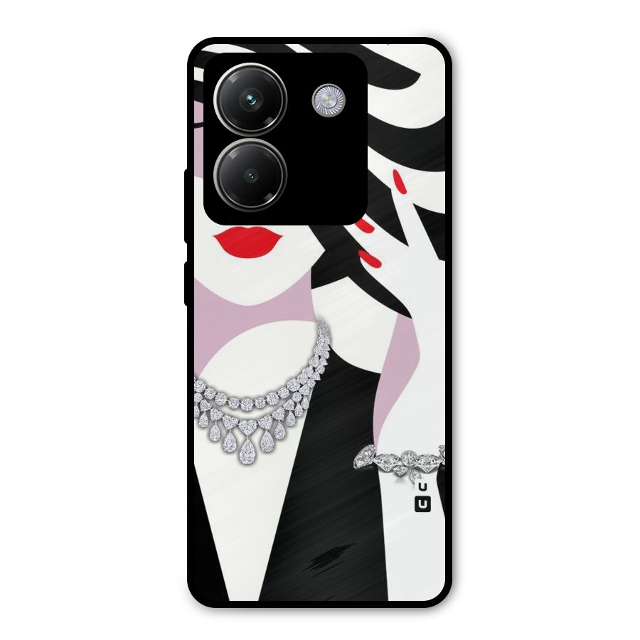 Women Beauty Metal Back Case for Poco M7 Pro 5G