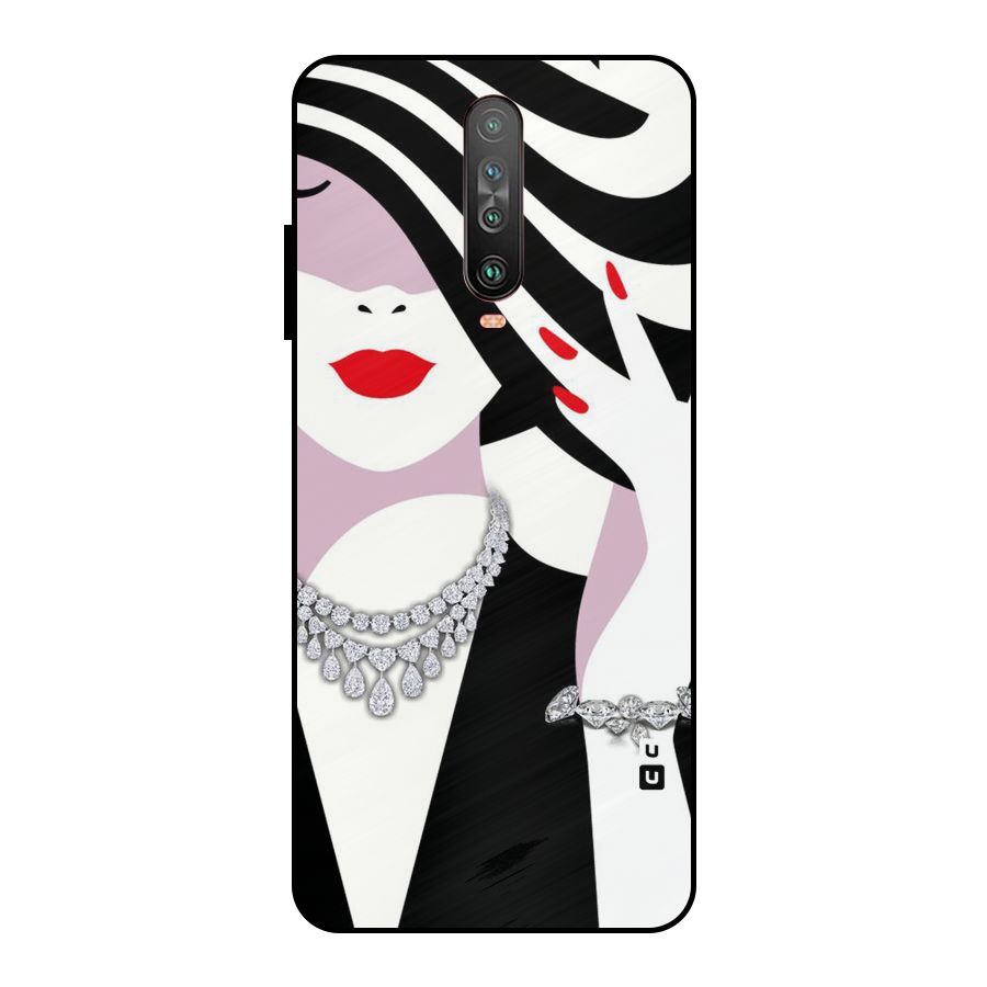 Women Beauty Metal Back Case for Poco X2