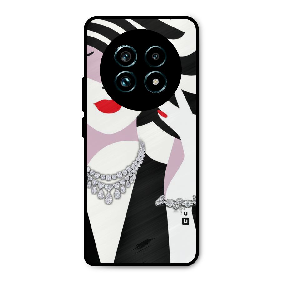 Women Beauty Metal Back Case for Realme 13 Pro Plus