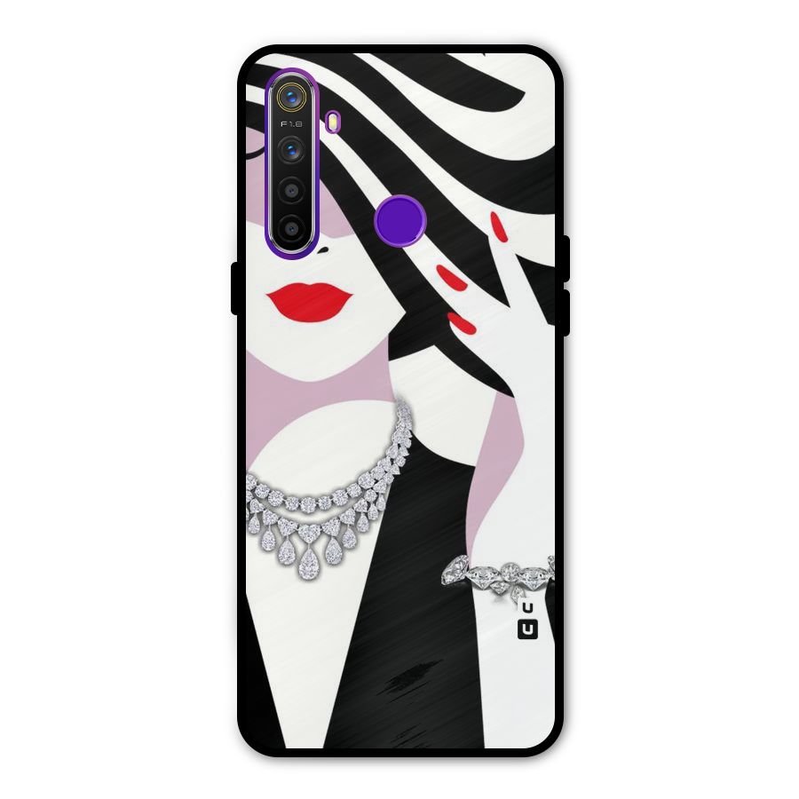 Women Beauty Metal Back Case for Realme 5i