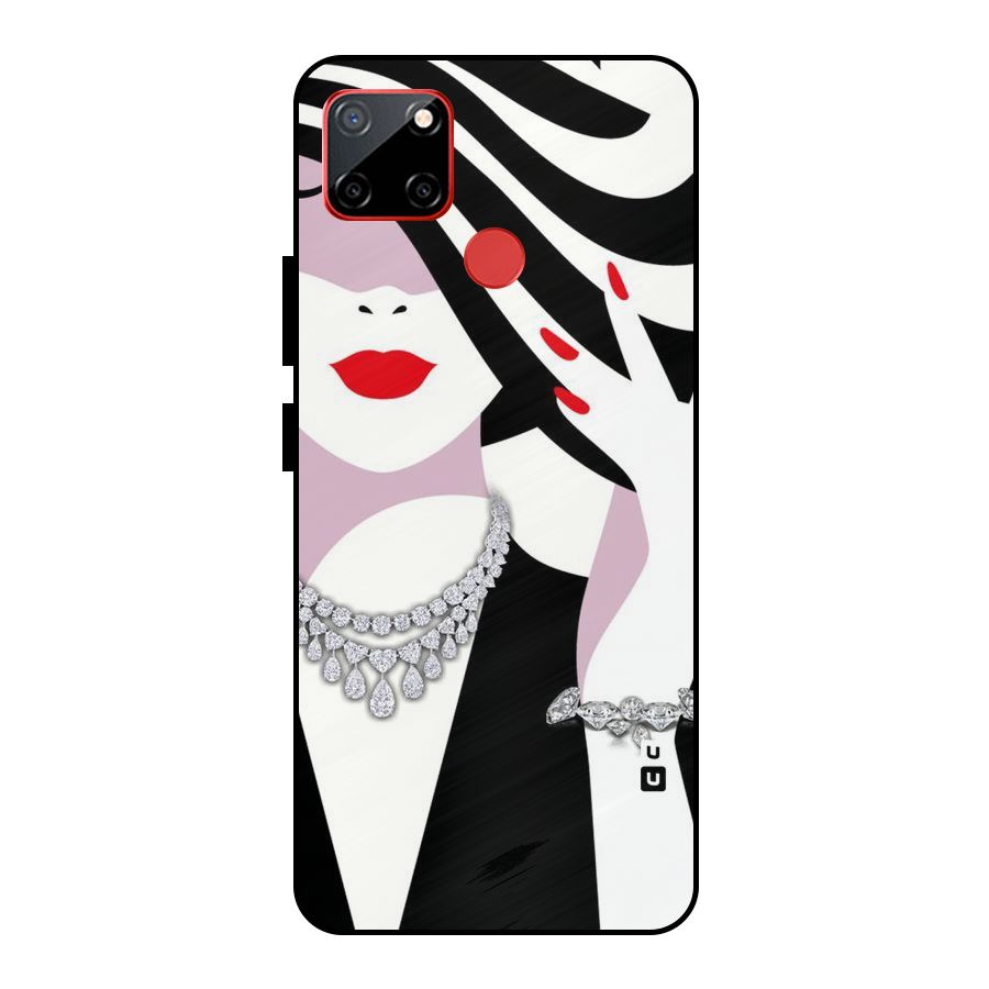 Women Beauty Metal Back Case for Realme C12