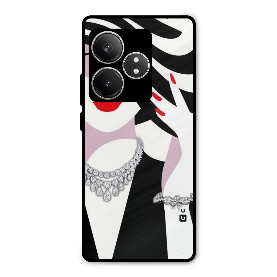 Women Beauty Metal Back Case for Realme GT 6T