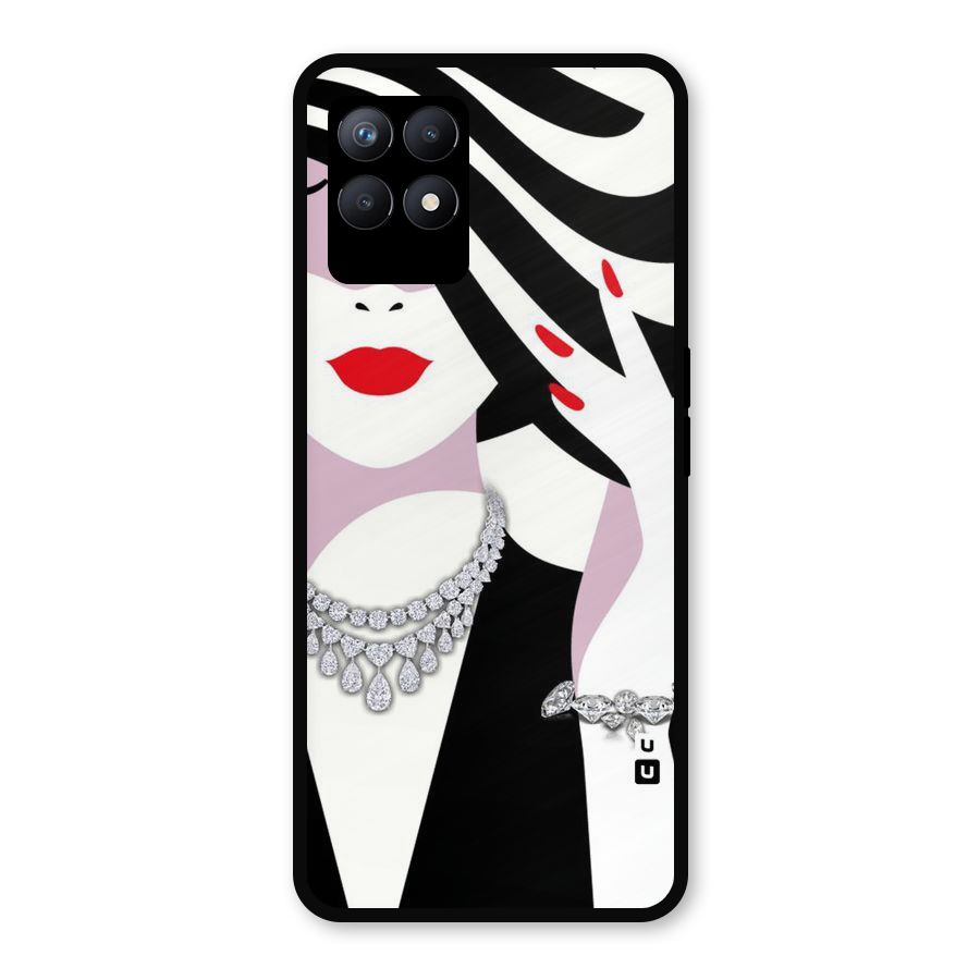 Women Beauty Metal Back Case for Realme Narzo 50