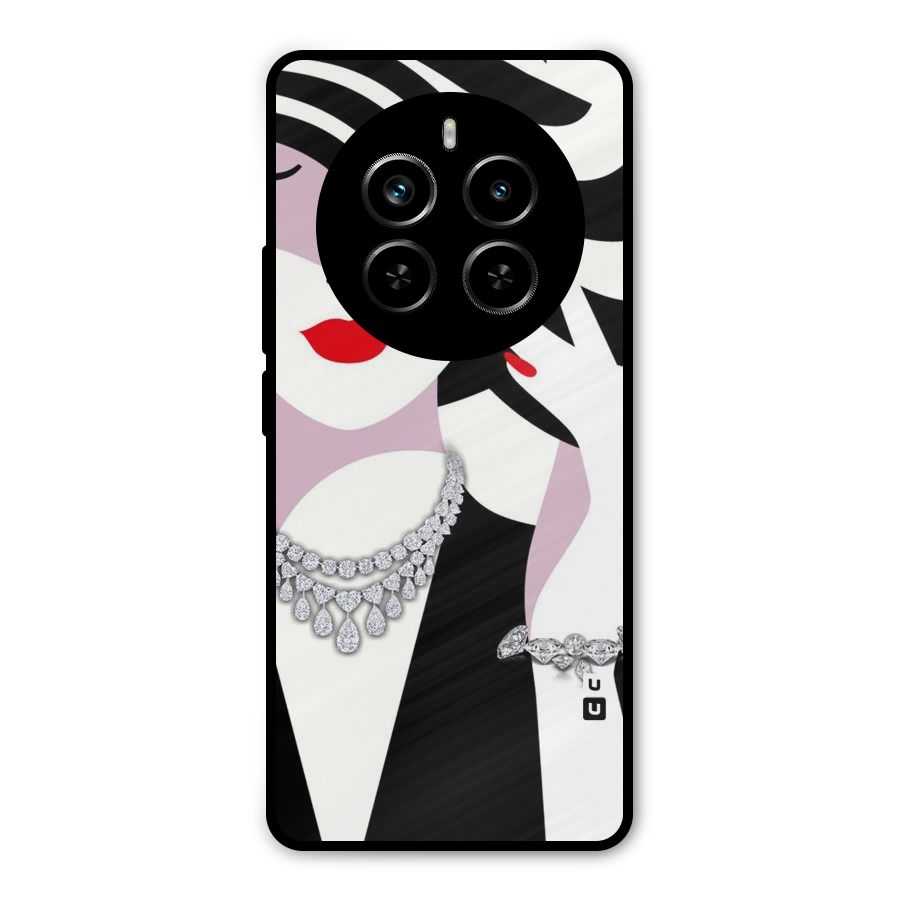 Women Beauty Metal Back Case for Realme P1 Pro