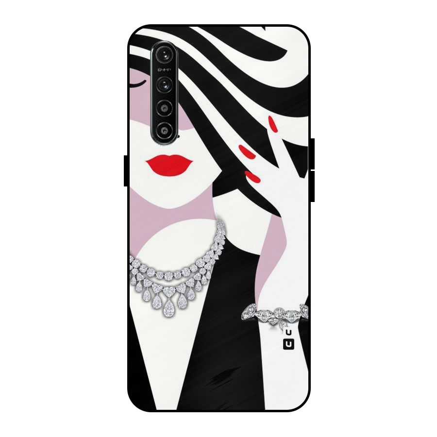 Women Beauty Metal Back Case for Realme XT