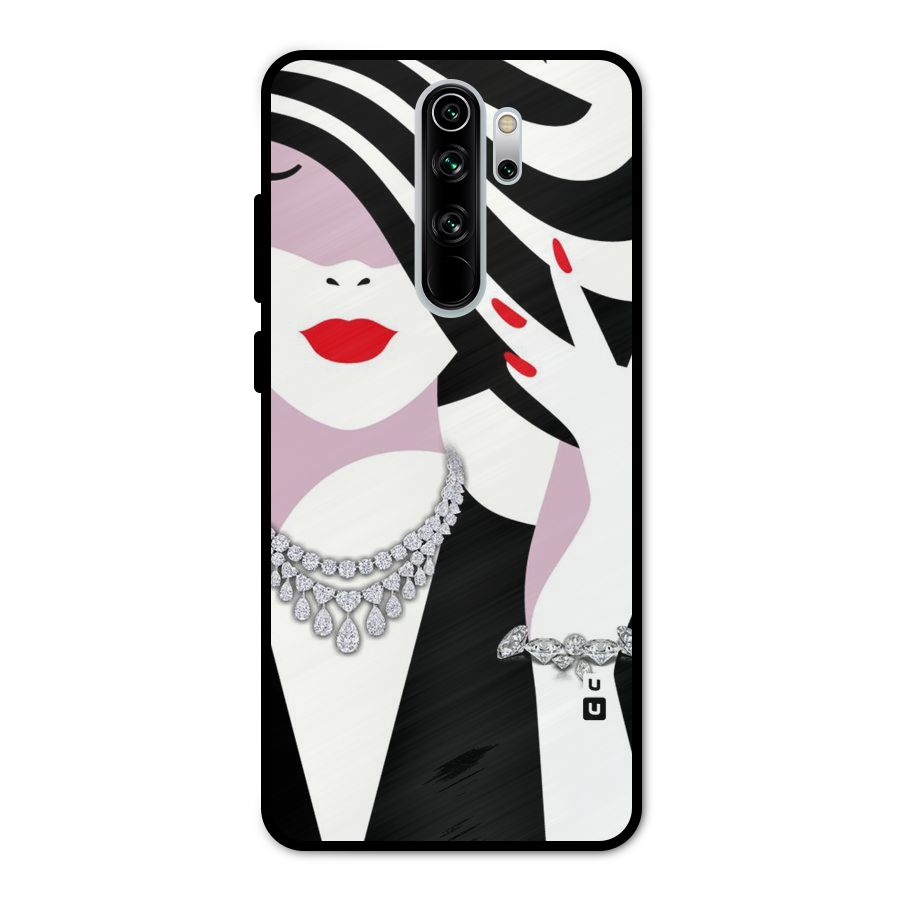 Women Beauty Metal Back Case for Redmi Note 8 Pro