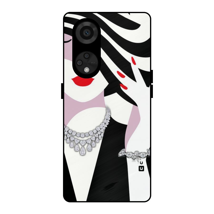 Women Beauty Metal Back Case for Reno8 T 5G