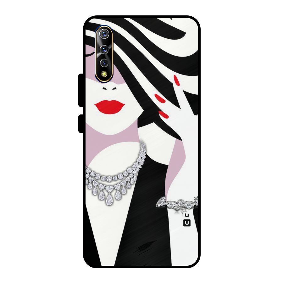 Women Beauty Metal Back Case for Vivo S1