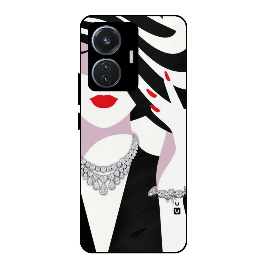 Women Beauty Metal Back Case for Vivo T1 44W