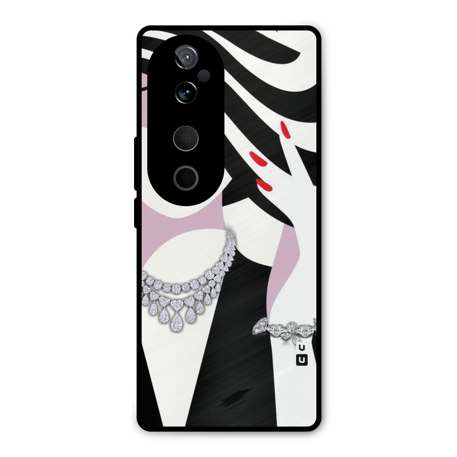 Women Beauty Metal Back Case for Vivo T3 Ultra