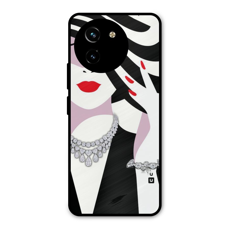 Women Beauty Metal Back Case for Vivo T3x