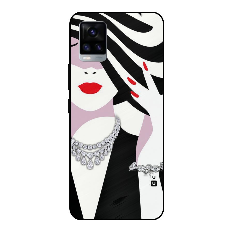 Women Beauty Metal Back Case for Vivo V20