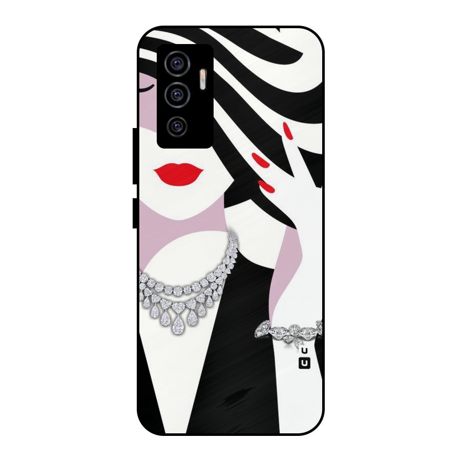 Women Beauty Metal Back Case for Vivo V23e