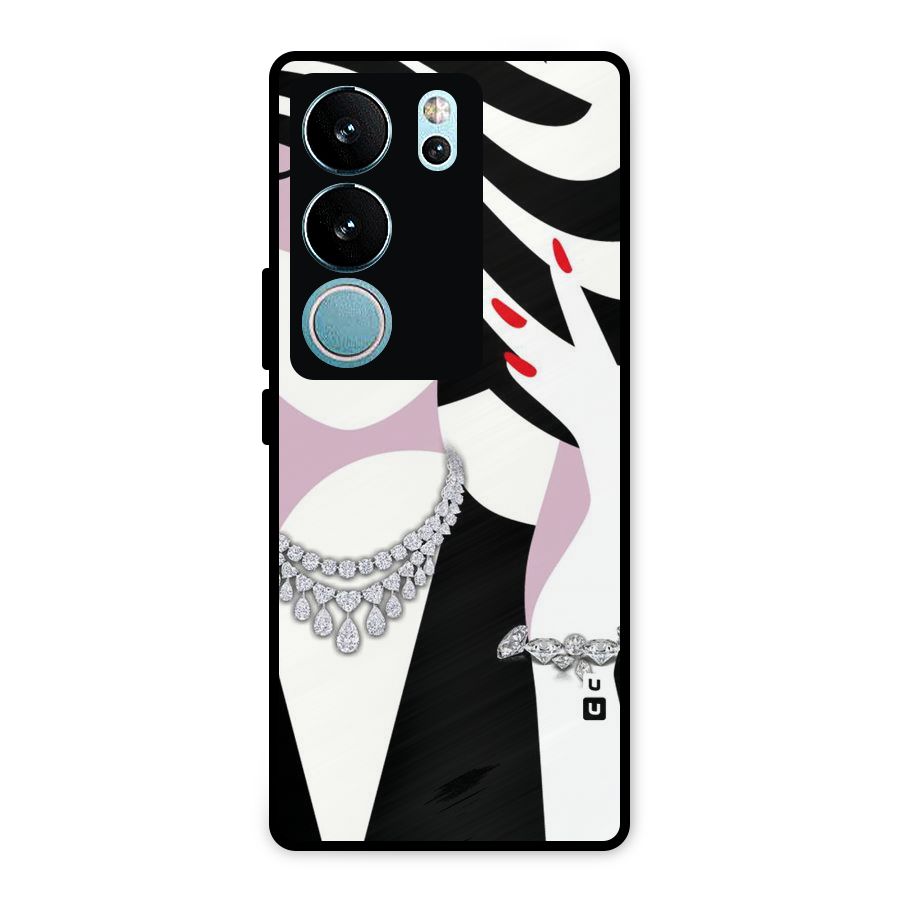 Women Beauty Metal Back Case for Vivo V29