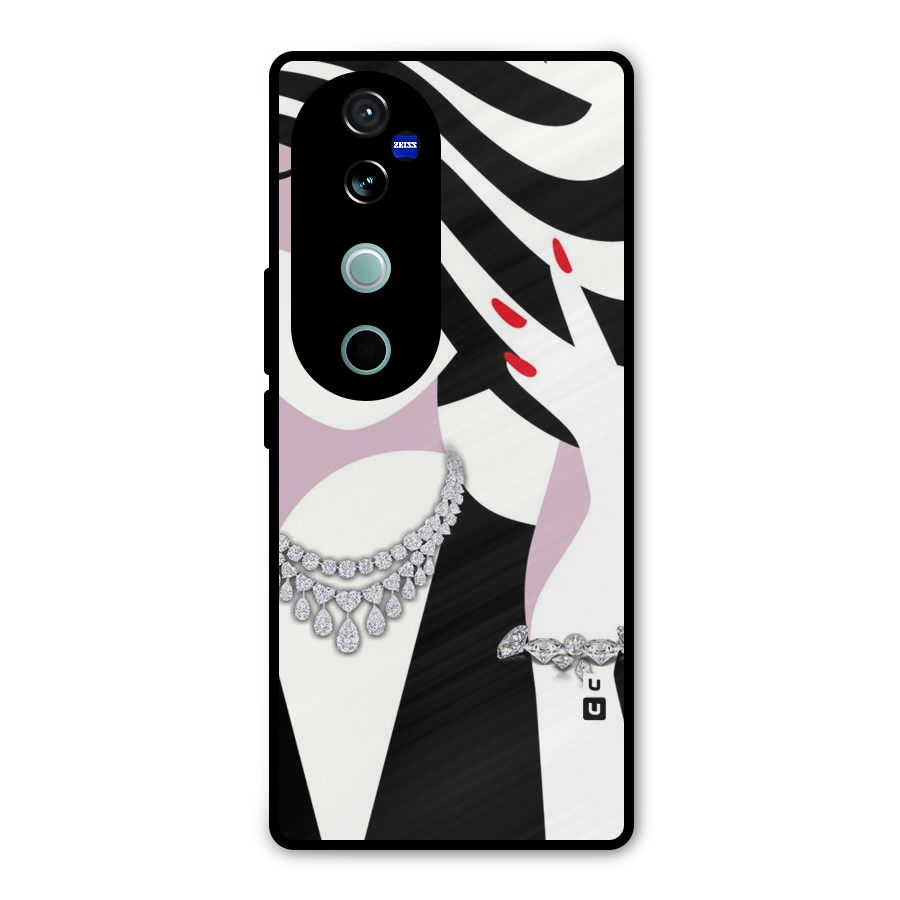 Women Beauty Metal Back Case for Vivo V40