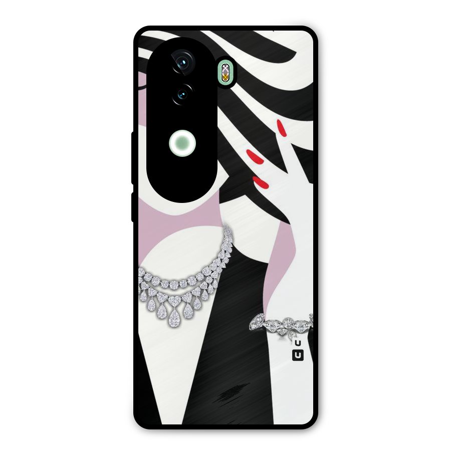 Women Beauty Metal Back Case for Vivo V40e