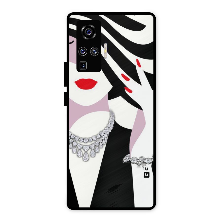 Women Beauty Metal Back Case for Vivo X50 Pro