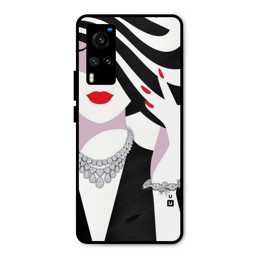Women Beauty Metal Back Case for Vivo X60