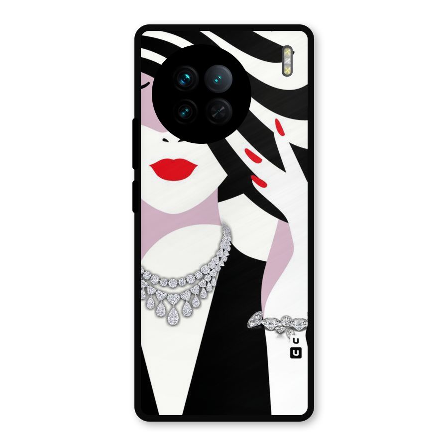 Women Beauty Metal Back Case for Vivo X90