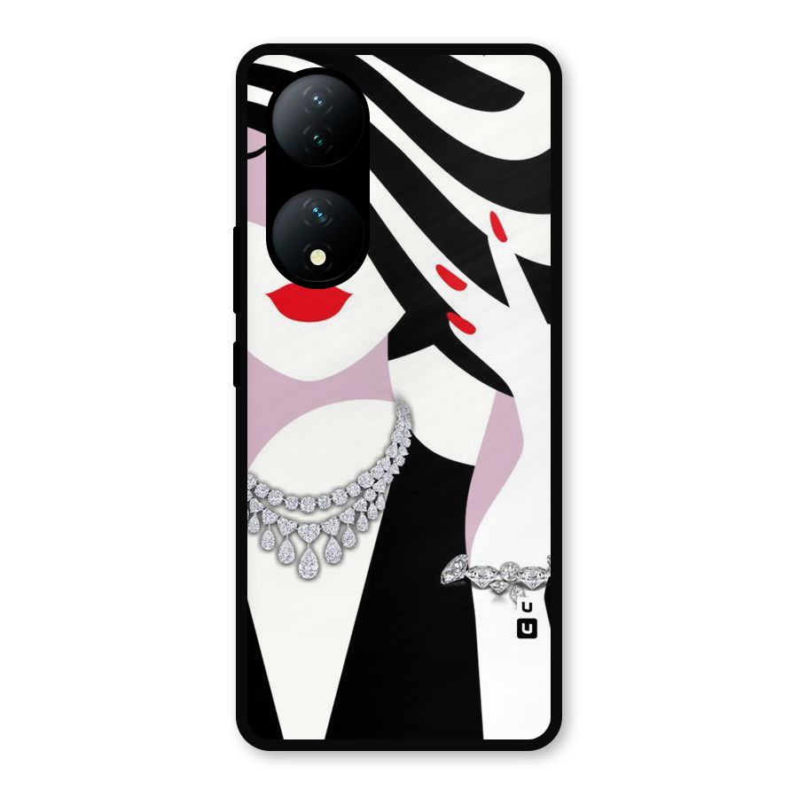 Women Beauty Metal Back Case for Vivo Y100