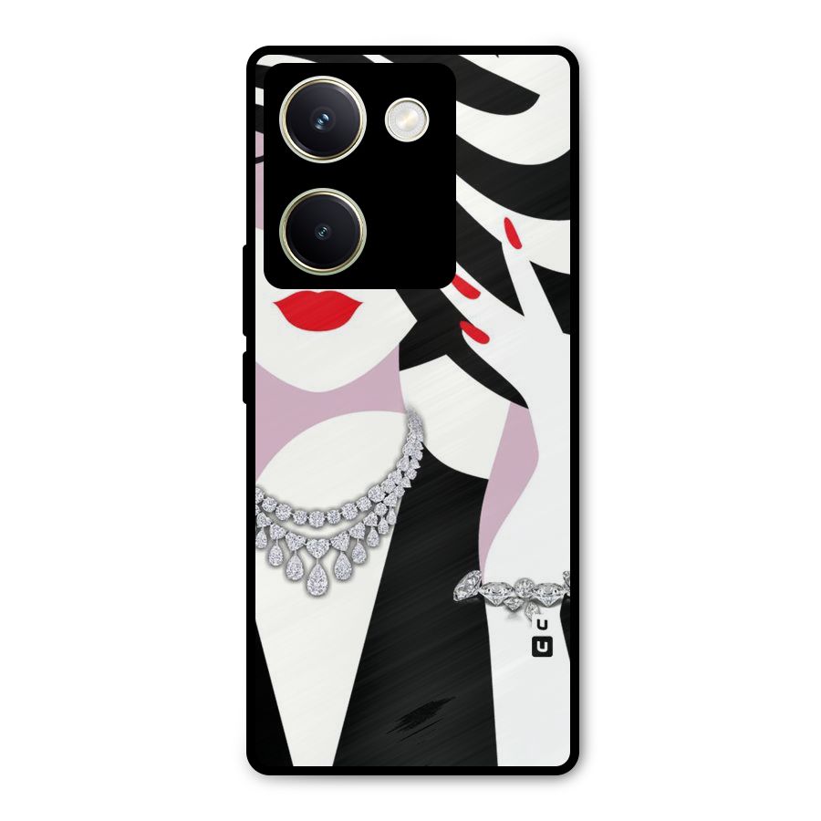 Women Beauty Metal Back Case for Vivo Y200 Pro