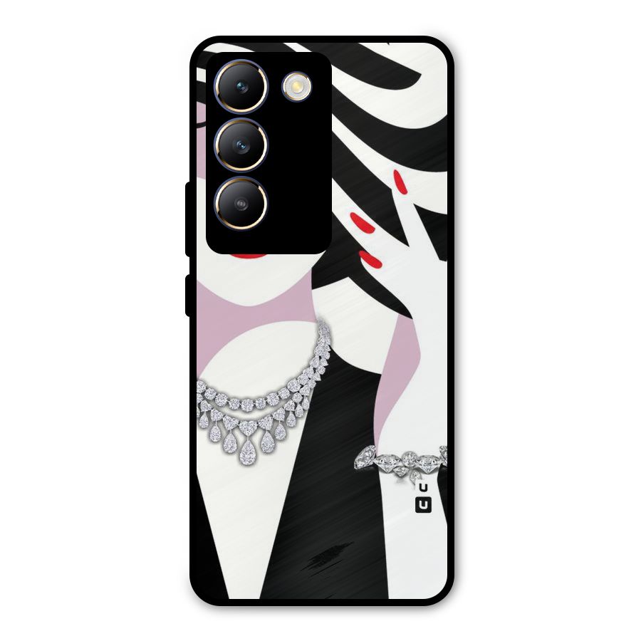 Women Beauty Metal Back Case for Vivo Y200e
