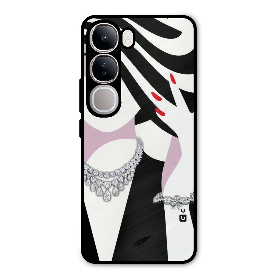 Women Beauty Metal Back Case for Vivo Y300