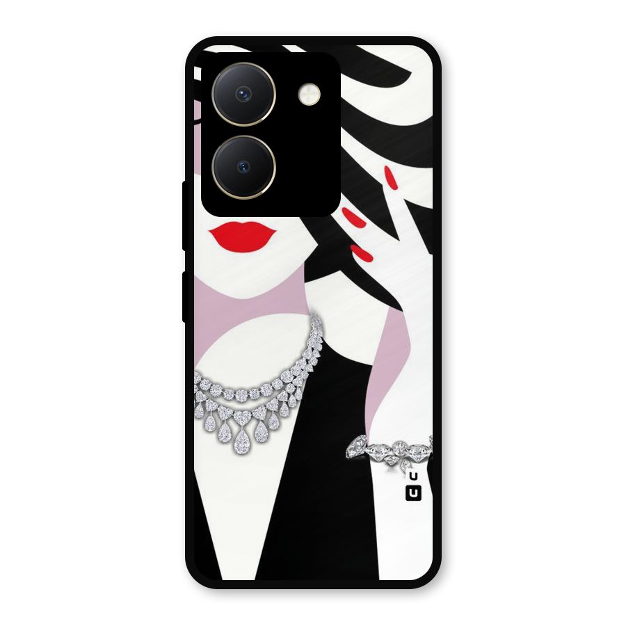 Women Beauty Metal Back Case for Vivo Y36